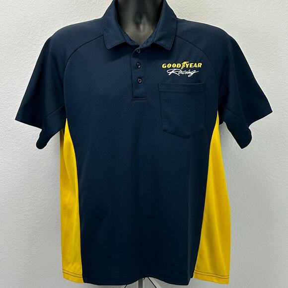 Goodyear Racing Polo Shirt Mens M Medium Blue Motorsports Auto Racing Boardroom - Picture 2 of 12